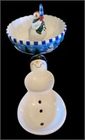 Snowman Bowl & Candy Dish