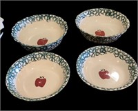 (4) Apple Bowls