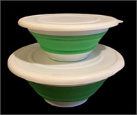 (2) Pampered Chef Collapsable Bowls
