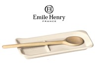 Emile Henry Spoon Rest, Argile, 9x4 Made in France