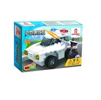 Loongon Building Block Model Toy Police Car 80 Pcs