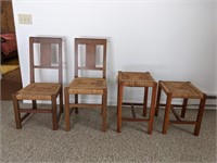 Wood and Weave Chairs and Stools