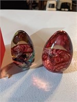 Handblown Glass Eggs with Mt. St. Helen’s Ash