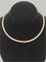 Sterling collar choker necklace weighs 17g