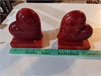 Marble Heart Bookends