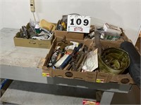Miscellaneous tools and hardware lot.