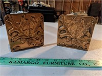 Vintage Copper Oak Leaf Bookends