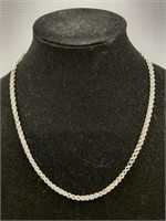Heavy chain rope style solid 999 silver necklace.