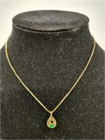 Gold plated sterling silver necklace with