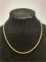 Gold plated chain rope style sterling silver