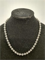 Heavy ball chain style sterling silver necklace.