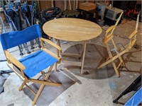 Folding Director Chairs and Table