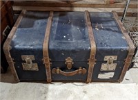 Vintage circa 1940s French  Steamer Trunk