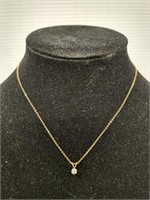 Gold filled Diamond style pendant necklace.