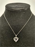 Sterling silver Pink Heart pendant necklace.