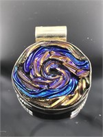 Sterling Silver Fused Purple Dichroic Glass