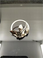 Danecraft Sterling silver Rose brooch pin