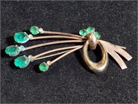 Sterling brooch w/stones. Total weight 14 g. PB