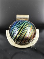 Sterling Silver Rainbow Dichroic Glass Pendant