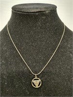 Sterling silver necklace with Dove pendant.