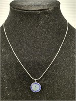Sterling silver necklace with Forget Me Not