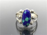 Vintage Sterling Silver Lapis Lazuli Stone Ring
