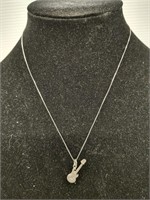 Sterling silver Electric Guitar pendant necklace.