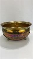 Vintage Hammered Copper Brass Flower Pot