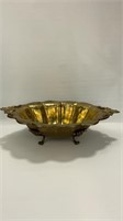 Vintage Solid Brass Footed Bowl