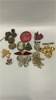 Variety box of fashion jewelry and pins