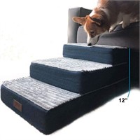 Dog Stairs and Memory Foam Dog Bed 12"