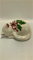 N.S. Gustin CO. Hand Decorated Berries & Ivy Cat