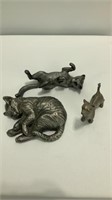 Handcrafted Pewter Cats