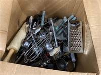 Large Box of Assorted Kitchen Utensils