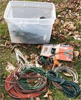 Clear Tote of Extension Cords