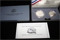 1991 U.S. Mint 2-Coin Mount Rushmore Silver Proof