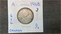 1968 Silver Canadian Quarter pw1003