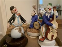 Clown musical figurines