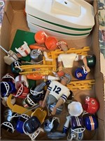 Football figurines and goal posts