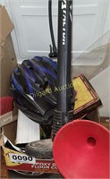 Bike helmet, pump, funnel and more