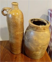 Crock jar and bottle