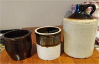 (2) Crocks and a jug