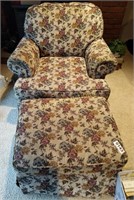 Swivel chair with ottoman