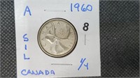 1960 Silver Canadian Quarter pw1008