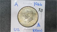 1966 Silver Kennedy Half Dollar pw1018