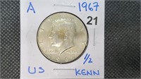 1967 Silver Kennedy Half Dollar pw1021