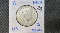 1967 Silver Kennedy Half Dollar pw1029