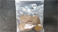 Mixed Date lot of 28 Wheat Cents pw1031