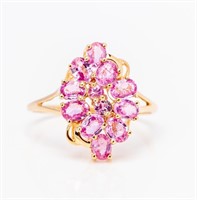 Jewelry 10k Yellow Gold Pink Stone Cocktail Ring