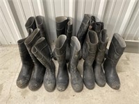 (8) Pairs of Rubber Boots, Size 9 to 12